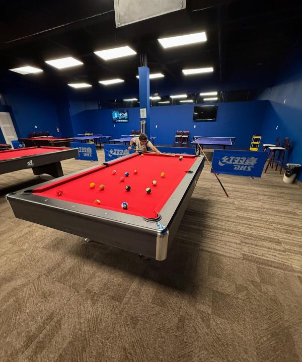 Pro pool tables at The Long Shot billiards lounge, Oakville
